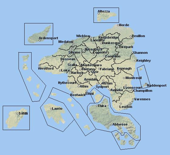 Regions and Major Cities of Delenas